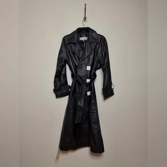 Reformation Veda Ashland Leather Trench Black - Picture 2 of 6